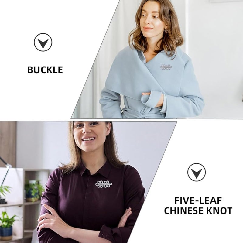 16 قطعة من أزرار الخياطة الفضية اللؤلؤية ذات الطراز الصيني للحرف اليدوية DIY والملابس التقليدية - Image 3